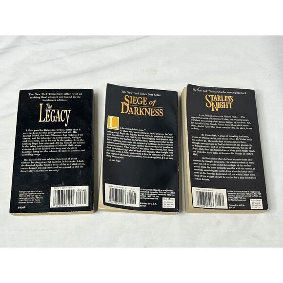 Legacy of the Drow 3 books Legacy Siege of Darkness Starless Night R.A Salvatore - Picture 3 of 3
